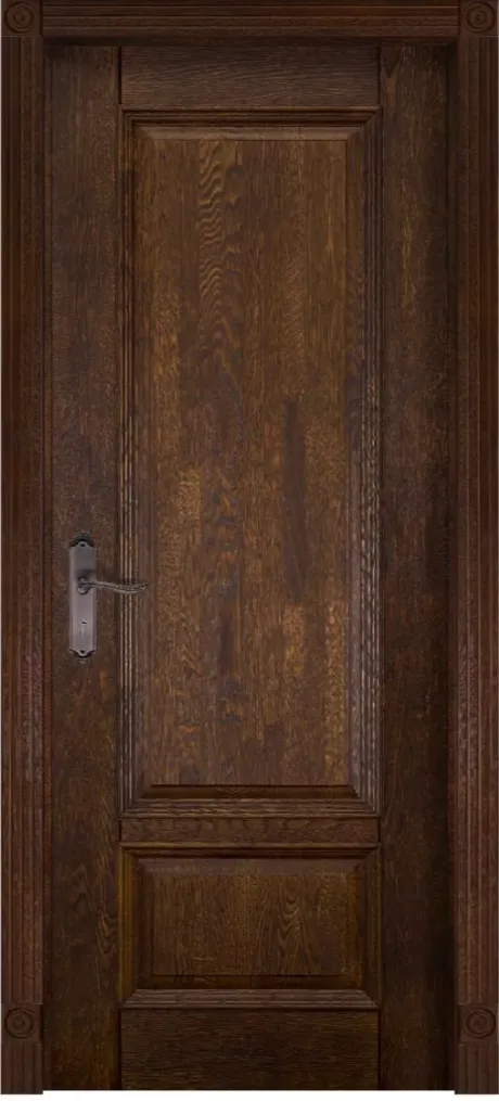 Глухая межкомнатная дверь Аристократ №4 Античный орех Массив ольхи (ОКА)