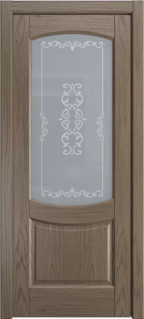 Межкомнатная дверь со стеклом Эрнеста Дуб грейвуд Шпон (Мильяна)