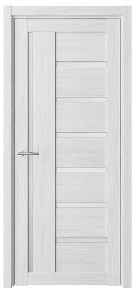 Межкомнатная дверь со стеклом Мадрид Кедр снежный Эко-шпон Стекло мателюкс (ALBERO)