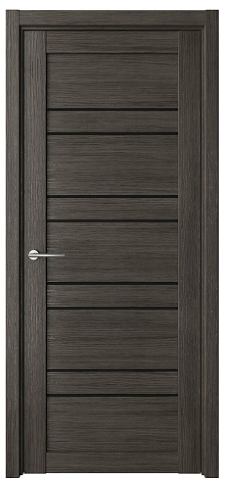 Межкомнатная дверь со стеклом Дублин Серый кедр Эко-шпон Стекло черное (ALBERO)