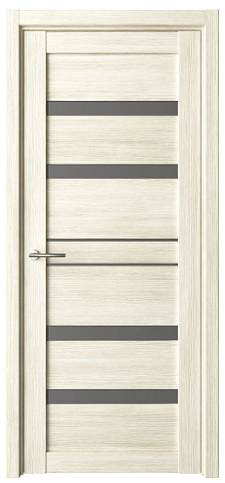 Межкомнатная дверь со стеклом Дрезден Белый кипарис Эко-шпон Стекло графитовое (ALBERO)