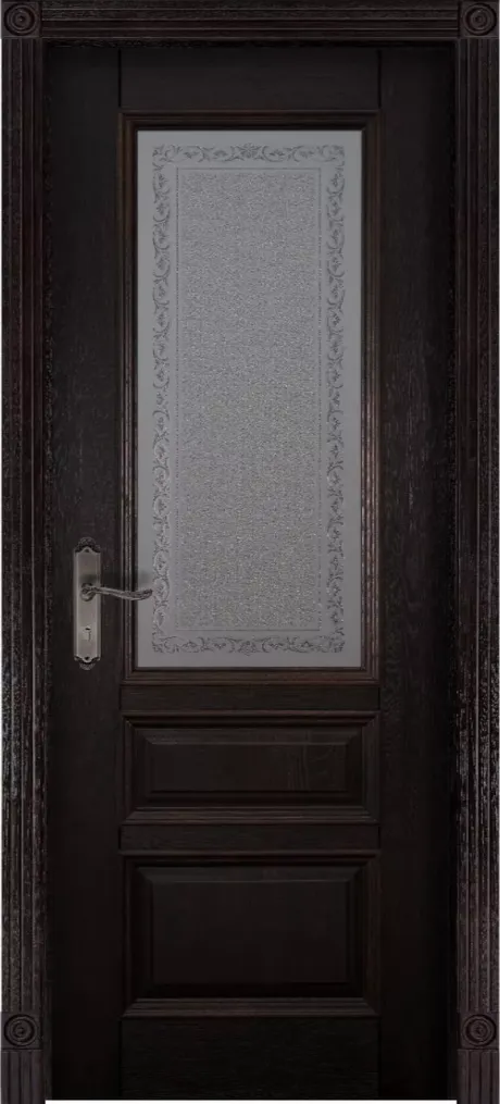 Межкомнатная дверь со стеклом Аристократ №2 Венге Массив ольхи (ОКА)