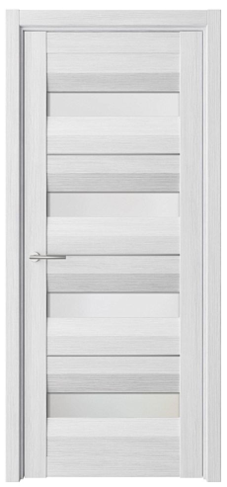 Межкомнатная дверь со стеклом Барселона Кедр снежный Эко-шпон Стекло мателюкс (ALBERO)