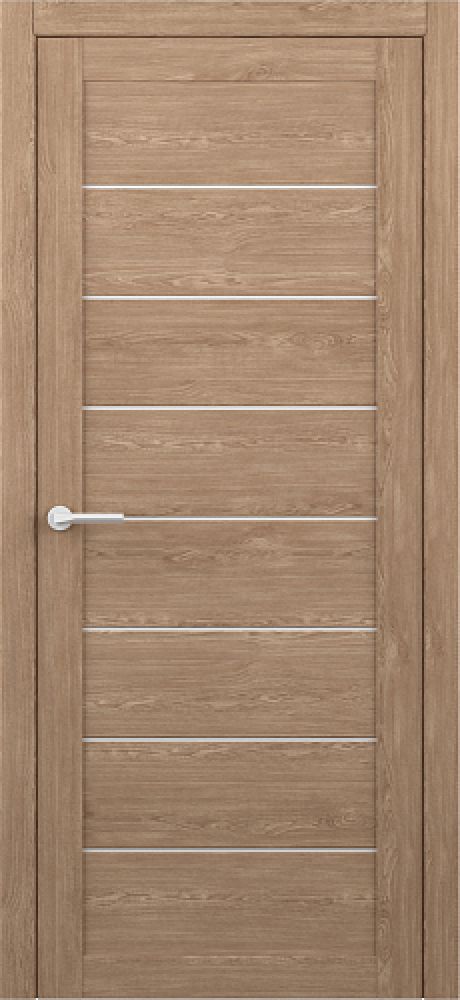 Межкомнатная дверь со стеклом Сеул Натуральный дуб Эко-шпон Стекло белое (ALBERO)