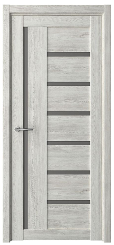 Межкомнатная дверь со стеклом Мадрид Дуб нордик Эко-шпон Стекло графитовое (ALBERO)