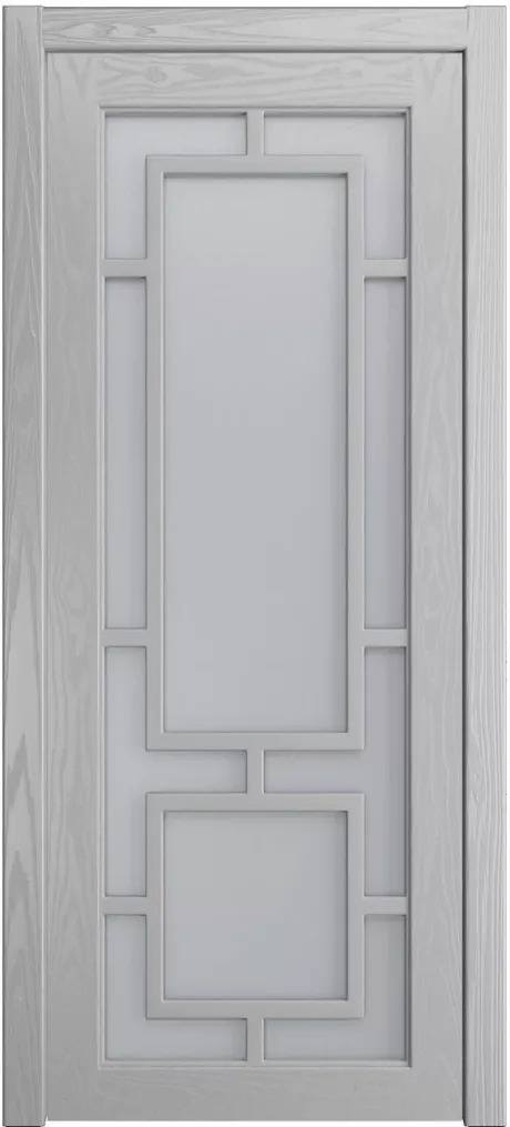 Межкомнатная дверь со стеклом Италия Светло серая Шпон (Мильяна)