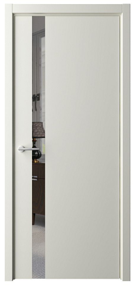 Межкомнатная дверь с зеркалом ПО Геометрия-5 Латте Эмаль Зеркало грей (ALBERO)