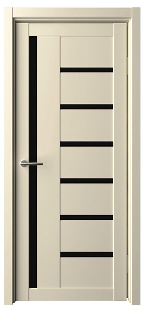 Межкомнатная дверь со стеклом Мадрид Сэнд Vinyl Стекло черное (ALBERO)