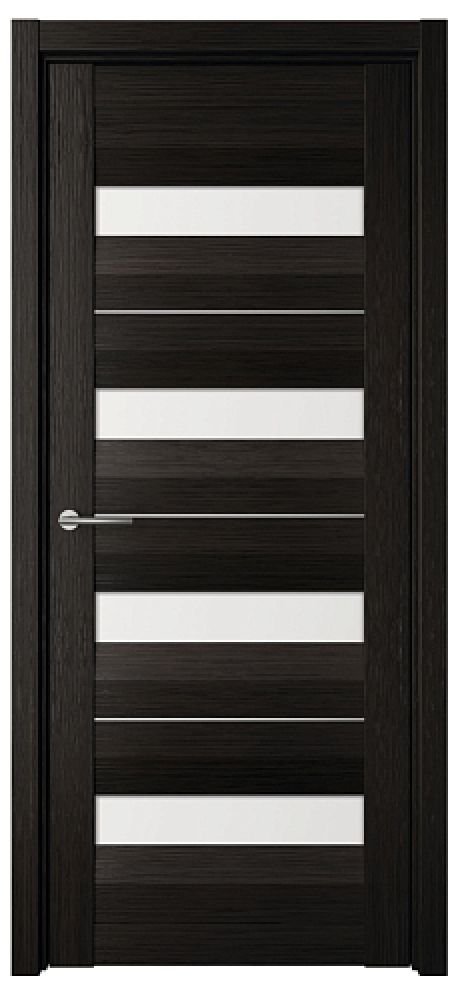 Межкомнатная дверь со стеклом Барселона Темный кипарис Эко-шпон Стекло белое (ALBERO)