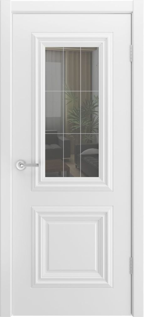 Межкомнатная дверь со стеклом Канто-1 Белый Эмаль (Шейл Дорс)