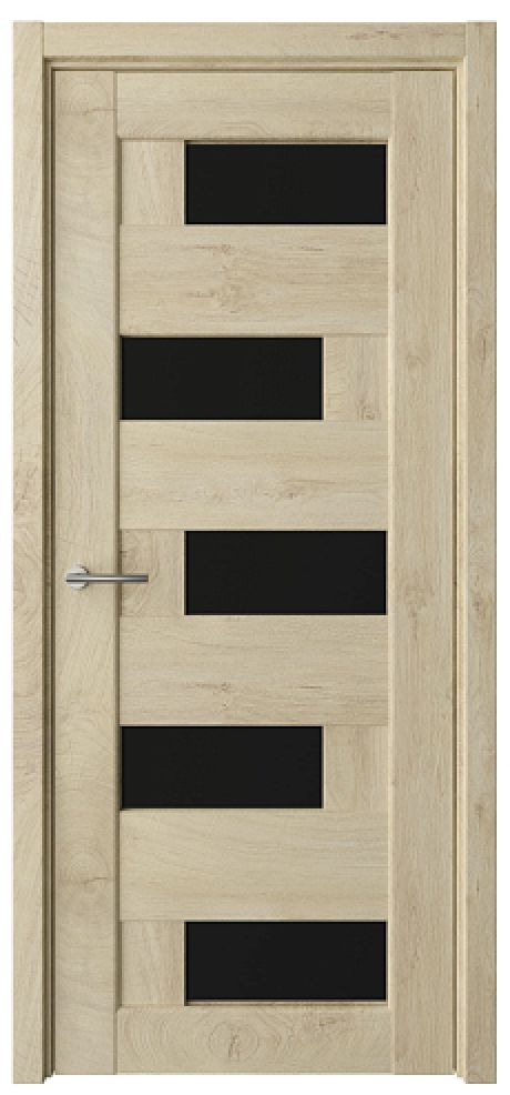 Межкомнатная дверь со стеклом Гавана Дуб золотистый CPL TL Стекло черное (ALBERO)