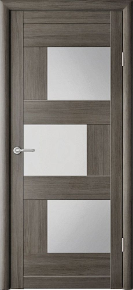 Межкомнатная дверь со стеклом Стокгольм Серый кедр Эко-шпон Стекло мателюкс (ALBERO)