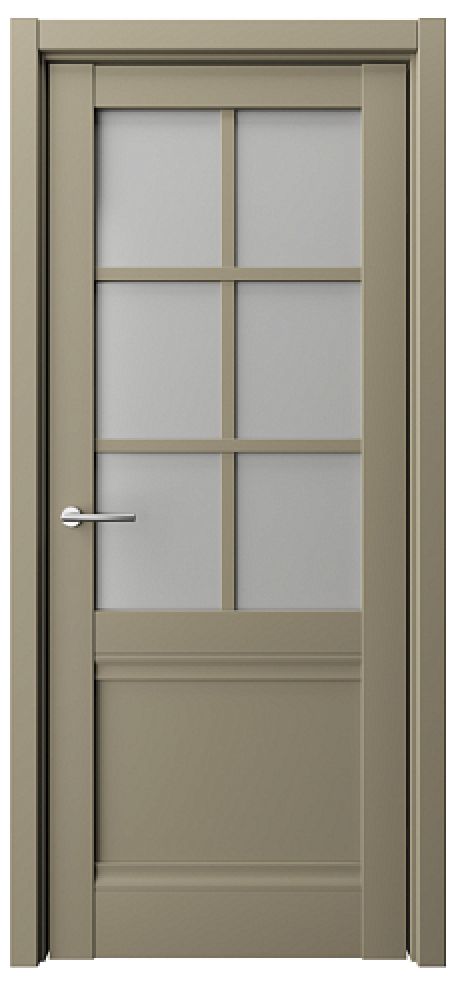 Межкомнатная дверь со стеклом Киото Серый Vinyl Стекло мателюкс (ALBERO)