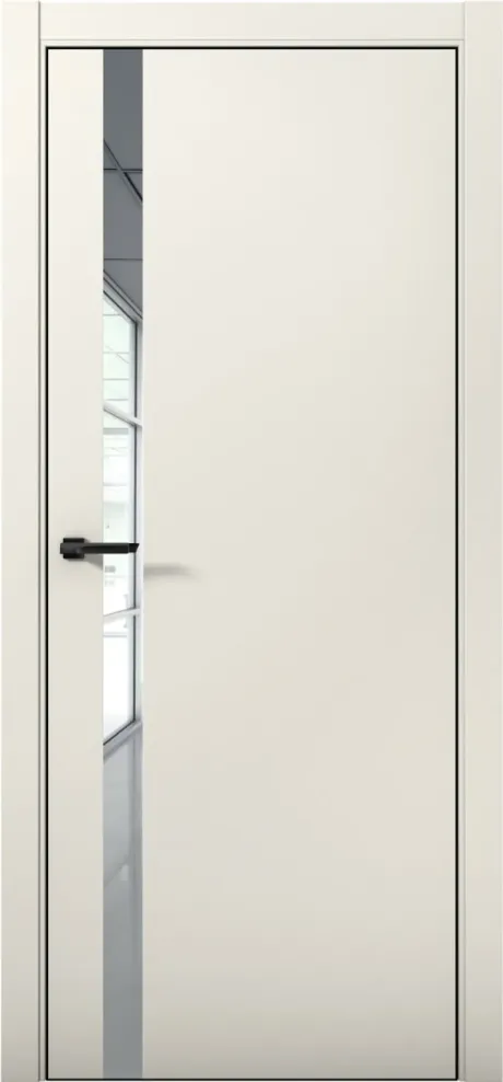 Межкомнатная дверь с зеркалом ESTETICA 07 Магнолия Кромка AL Black (Brandoors)