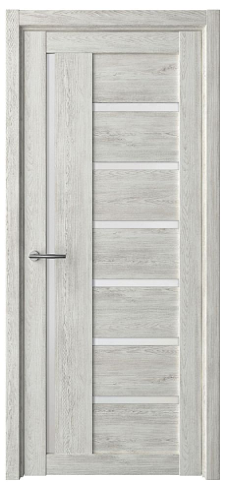 Межкомнатная дверь со стеклом Мадрид Дуб нордик Эко-шпон Стекло мателюкс (ALBERO)