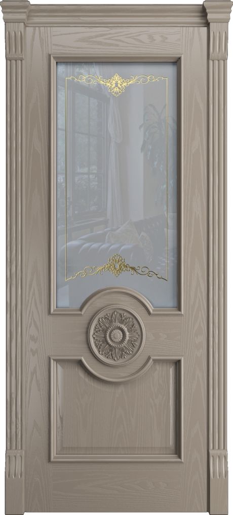 Межкомнатная дверь со стеклом Портофино Латте Шпон (Бипи Дорс)