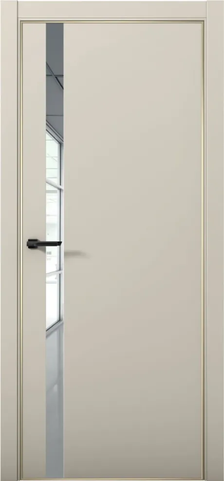 Межкомнатная дверь с зеркалом ESTETICA 07 Силк грей Кромка AL Gold (Brandoors)