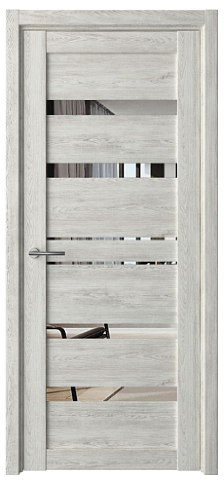 Межкомнатная дверь с зеркалом Дрезден Дуб нордик Эко-шпон Зеркало (ALBERO)