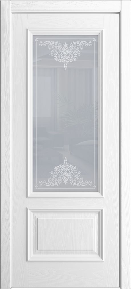 Межкомнатная дверь со стеклом Лондон Белоснежный Шпон (Бипи Дорс)