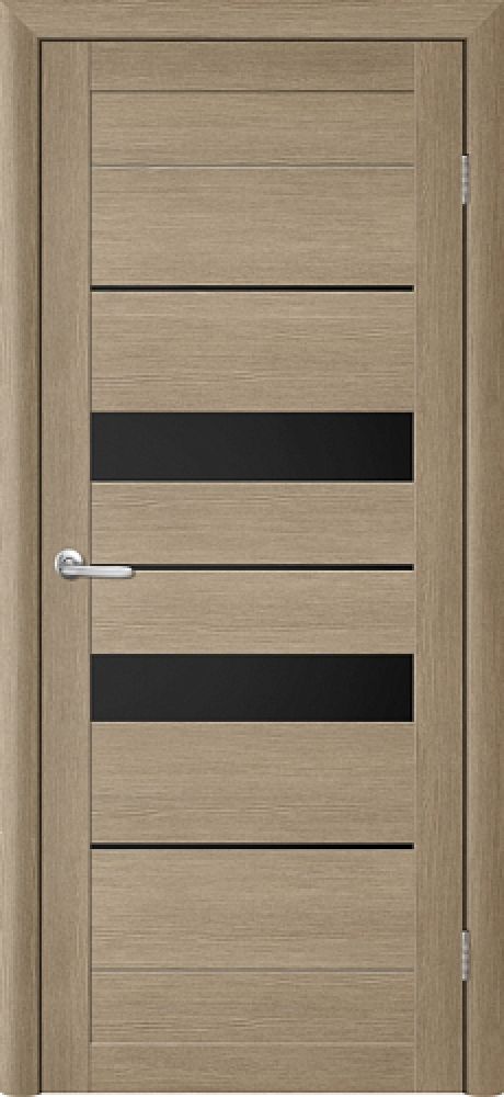 Межкомнатная дверь со стеклом Тренд Т-4 Лиственница латте Eco Tex Стекло черное (ALBERO)