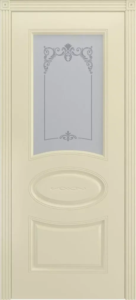 Межкомнатная дверь со стеклом Ария В1 Слоновая кость Эмаль (Шейл Дорс)