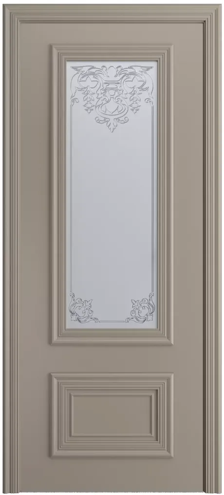 Межкомнатная дверь со стеклом Неаполь Латте Эмаль (Мильяна)