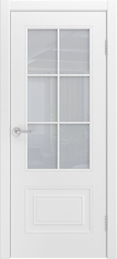Межкомнатная дверь со стеклом Версаль-1Ф Loft (6) Белый Эмаль (Мильяна)