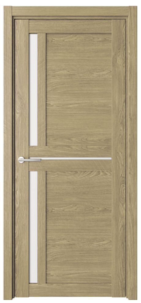 Межкомнатная дверь со стеклом Кельн Натуральный дуб Эко-шпон Стекло белое (ALBERO)
