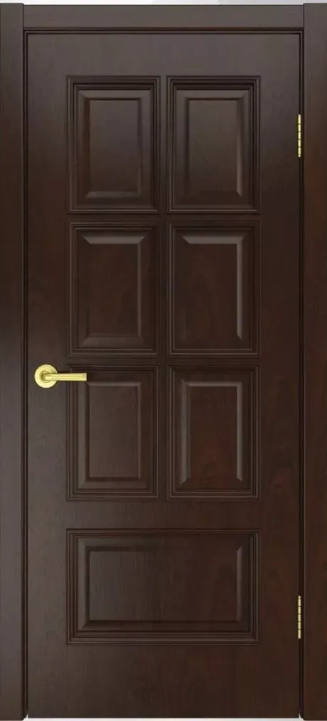Глухая межкомнатная дверь Палермо-1 Красное дерево Шпон (Мильяна)