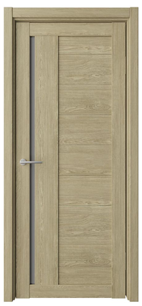 Межкомнатная дверь со стеклом Валенсия Натуральный дуб Эко-шпон Стекло графитовое (ALBERO)