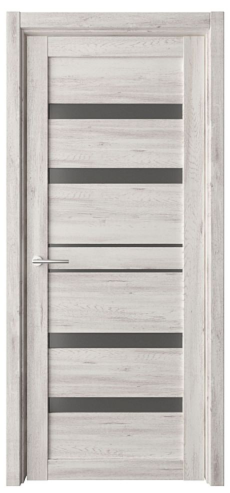 Межкомнатная дверь со стеклом Дрезден Темный кипарис Эко-шпон Стекло графитовое (ALBERO)