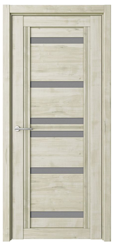 Межкомнатная дверь со стеклом Миссури Кремовый Soft Touch Стекло графитовое (ALBERO)