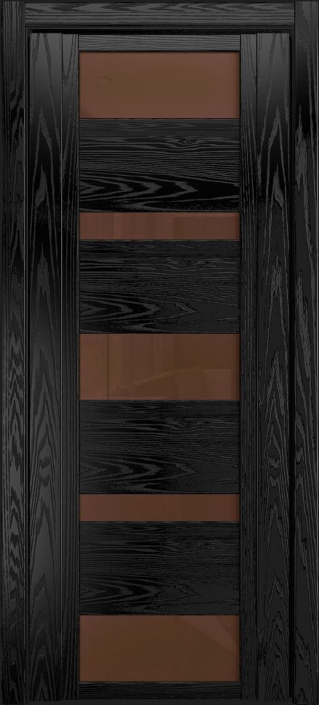 Межкомнатная дверь со стеклом QDO M Неро Шпон (Мильяна)