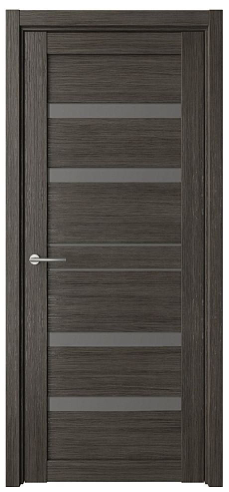 Межкомнатная дверь со стеклом Дрезден Серый кедр Эко-шпон Стекло графитовое (ALBERO)