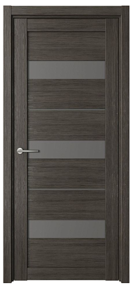 Межкомнатная дверь со стеклом Прага Серый кедр Эко-шпон Стекло графитовое (ALBERO)
