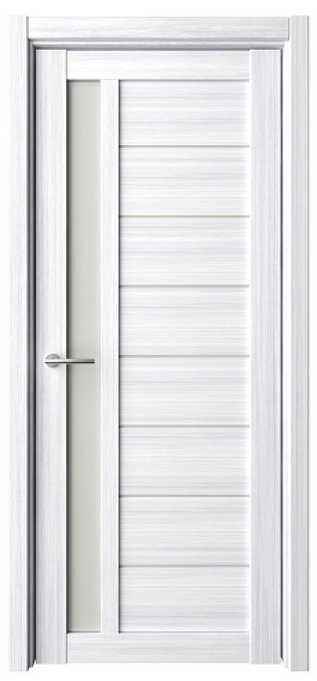 Межкомнатная дверь со стеклом Севилья Кедр снежный Эко-шпон Стекло мателюкс (ALBERO)