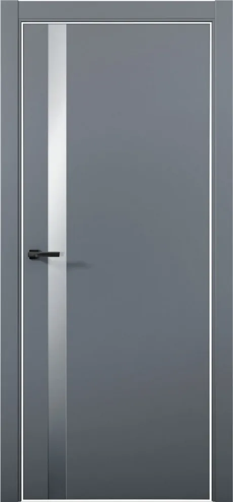Межкомнатная дверь со стеклом ESTETICA 07 Антрацит Кромка AL White (Brandoors)