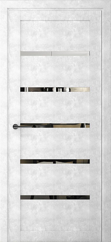 Межкомнатная дверь с зеркалом Вена Светлый Бетон Зеркало (ALBERO)