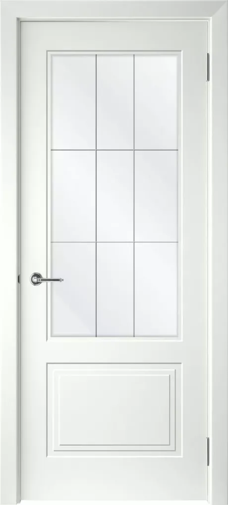 Межкомнатная дверь со стеклом Левел Белый Эмаль (Шейл Дорс)