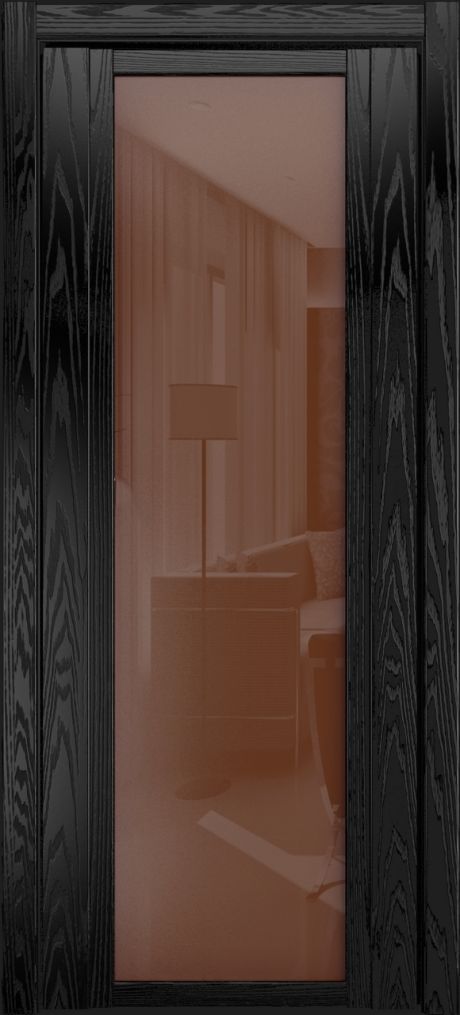 Межкомнатная дверь со стеклом QDO X Неро Шпон (Мильяна)