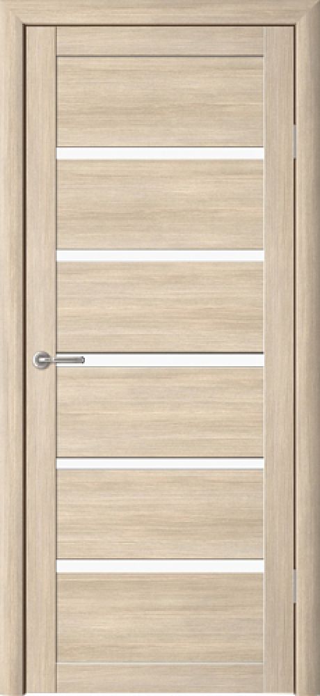 Межкомнатная дверь со стеклом Вена Лиственница мокко Эко-шпон Стекло белое (ALBERO)