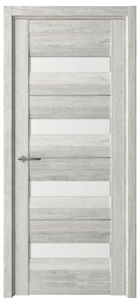 Межкомнатная дверь со стеклом Барселона Дуб нордик Эко-шпон Стекло белое (ALBERO)