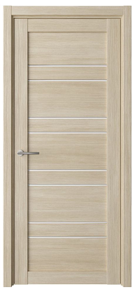 Межкомнатная дверь со стеклом Дублин Лиственница мокко Эко-шпон Стекло белое (ALBERO)