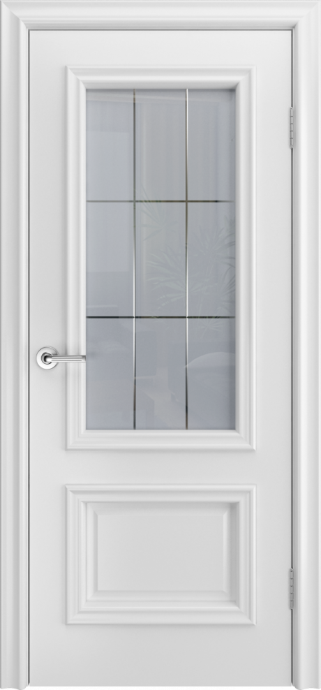 Межкомнатная дверь со стеклом Бристоль Премиум Белый Эмаль (Мильяна)