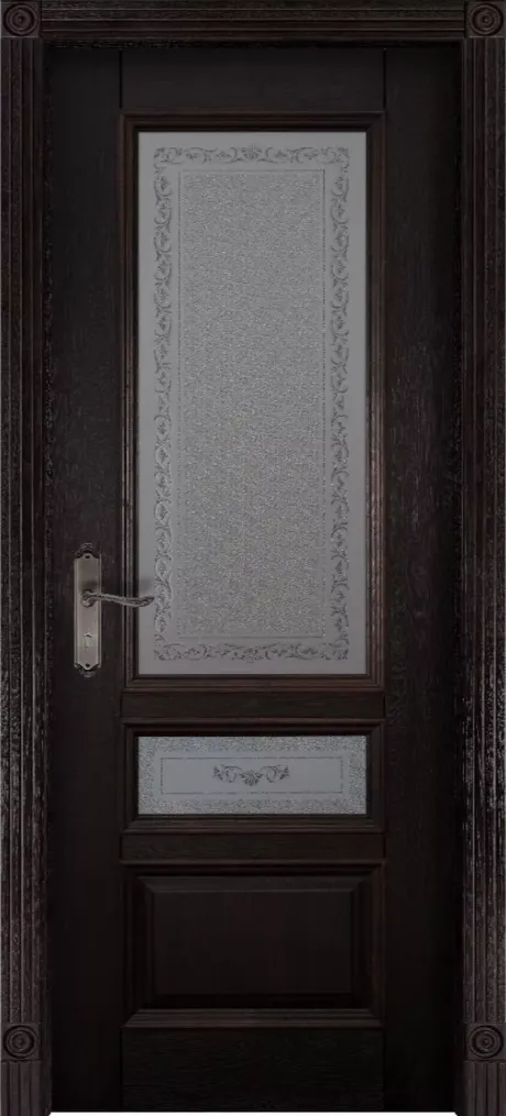 Межкомнатная дверь со стеклом Аристократ №3 Венге Массив ольхи (ОКА)
