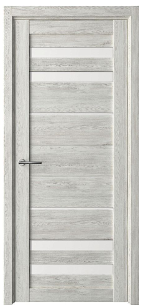 Межкомнатная дверь со стеклом Пекин Дуб нордик Эко-шпон Стекло белое (ALBERO)