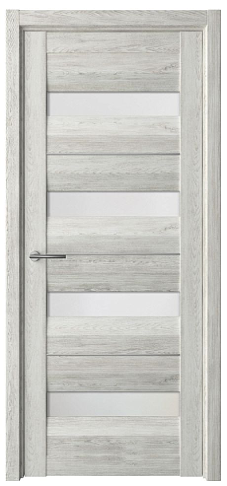 Межкомнатная дверь со стеклом Барселона Дуб нордик Эко-шпон Стекло мателюкс (ALBERO)