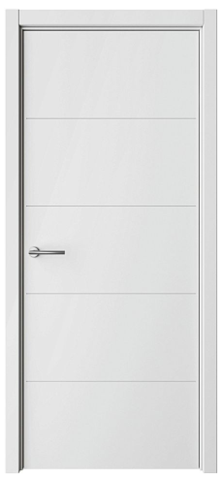 Глухая межкомнатная дверь Геометрия-4 Белый Эмаль (ALBERO)