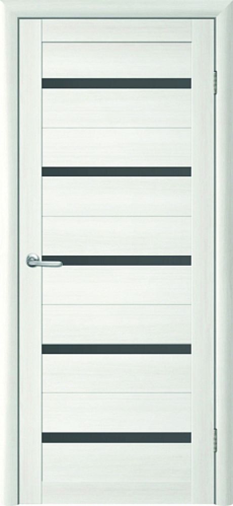 Межкомнатная дверь со стеклом Тренд Т-2 Белая лиственница Eco Tex Стекло графитовое (ALBERO)