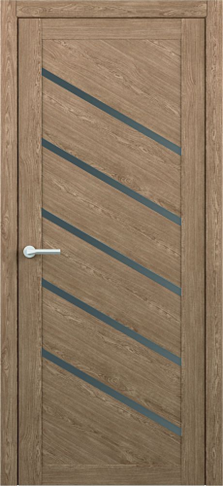 Межкомнатная дверь со стеклом Сингапур Натуральный дуб Эко-шпон Стекло графитовое (ALBERO)